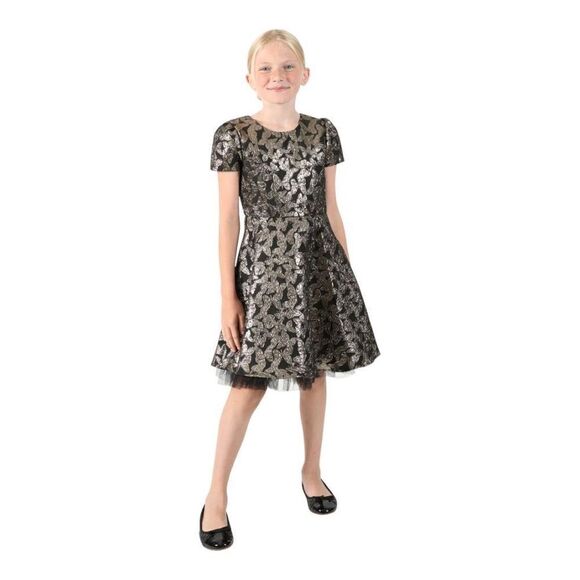 BLUSH BY US ANGELS Kids' Metallic Butterfly Brocade Party Dress size 14 NWOT - Picture 2 of 9